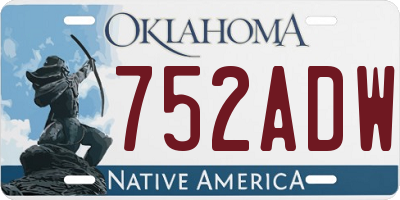 OK license plate 752ADW