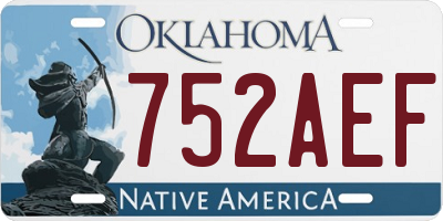 OK license plate 752AEF