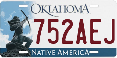 OK license plate 752AEJ