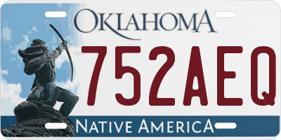 OK license plate 752AEQ