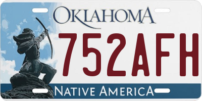 OK license plate 752AFH