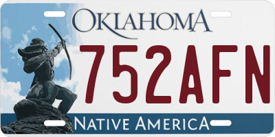 OK license plate 752AFN