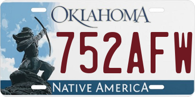 OK license plate 752AFW
