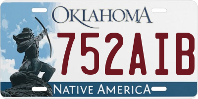 OK license plate 752AIB
