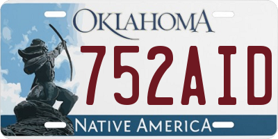 OK license plate 752AID