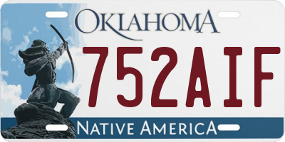 OK license plate 752AIF