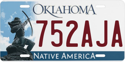 OK license plate 752AJA