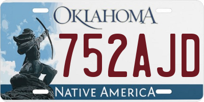 OK license plate 752AJD