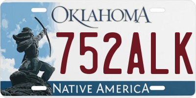 OK license plate 752ALK
