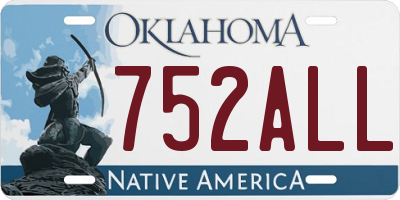 OK license plate 752ALL