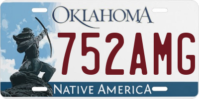 OK license plate 752AMG