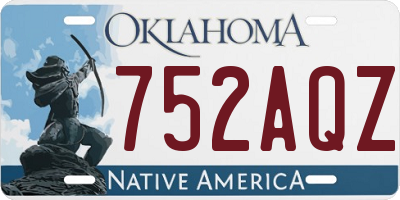 OK license plate 752AQZ