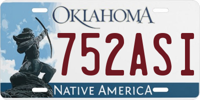 OK license plate 752ASI