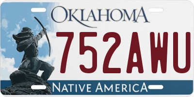 OK license plate 752AWU