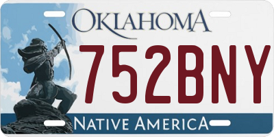 OK license plate 752BNY