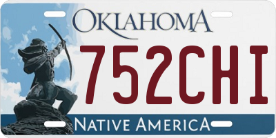 OK license plate 752CHI