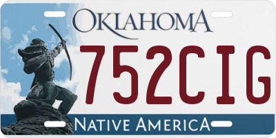 OK license plate 752CIG