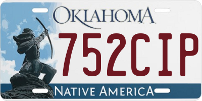OK license plate 752CIP