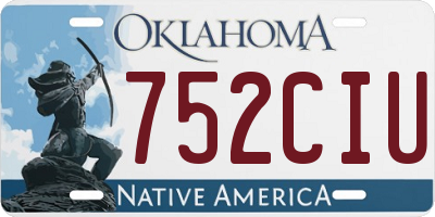 OK license plate 752CIU