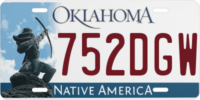 OK license plate 752DGW