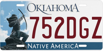 OK license plate 752DGZ
