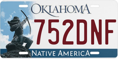 OK license plate 752DNF