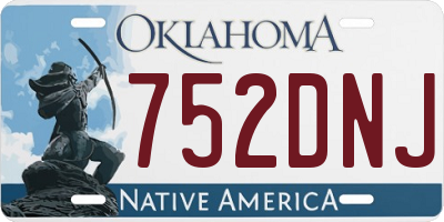 OK license plate 752DNJ