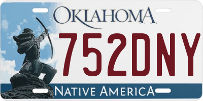 OK license plate 752DNY