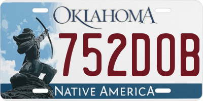 OK license plate 752DOB