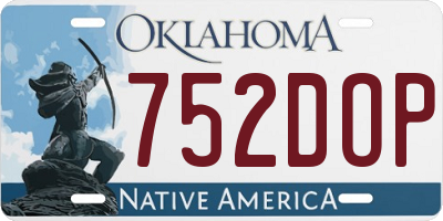 OK license plate 752DOP