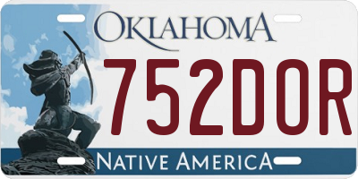 OK license plate 752DOR