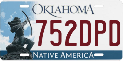 OK license plate 752DPD