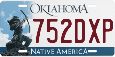 OK license plate 752DXP