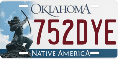 OK license plate 752DYE