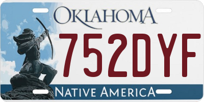 OK license plate 752DYF