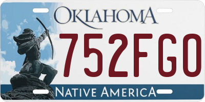 OK license plate 752FGO