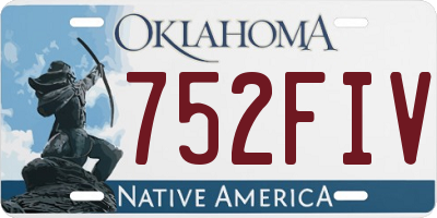 OK license plate 752FIV