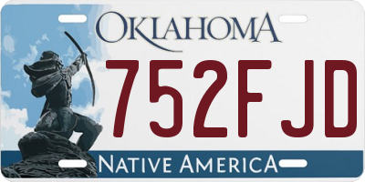 OK license plate 752FJD