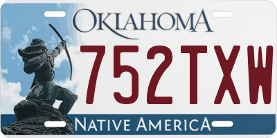 OK license plate 752TXW