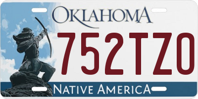 OK license plate 752TZO