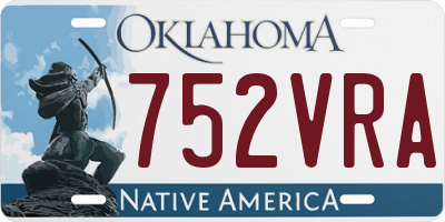 OK license plate 752VRA