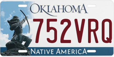 OK license plate 752VRQ