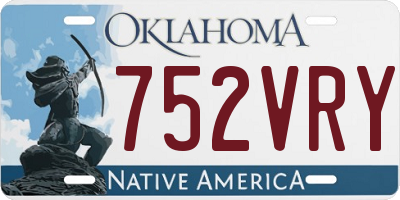 OK license plate 752VRY