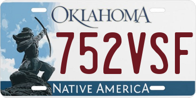 OK license plate 752VSF