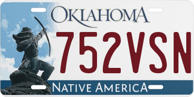 OK license plate 752VSN