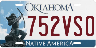 OK license plate 752VSO