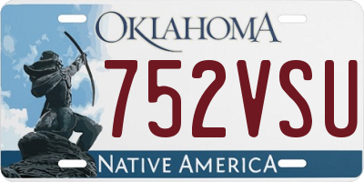 OK license plate 752VSU