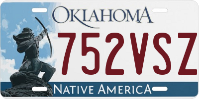 OK license plate 752VSZ