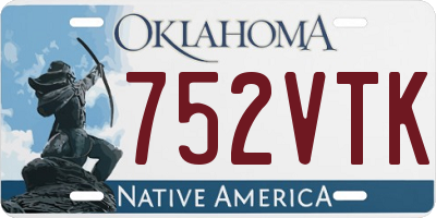 OK license plate 752VTK