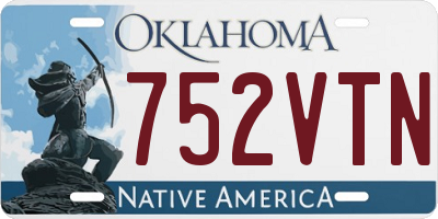 OK license plate 752VTN